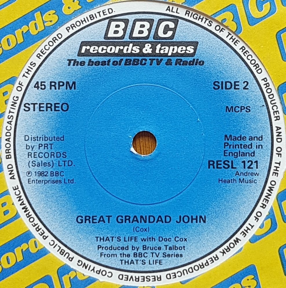RESL 121 Job's watch (That's life) Jeremy Taylor / Doc Cox from the BBC records and Tapes library Label